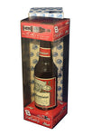 Signed 2002 Dale Earnhardt Jr. #8 Budweiser 1/64 diecast NASCAR car encased in a collectible bottle. A creative and rare piece of racing memorabilia, perfect for longtime fans. This officially autographed item includes a COA and makes a great gift for NASCAR enthusiasts or collectors of unique Dale Jr. items.