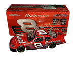 Autographed 2003 Dale Earnhardt Jr. #8 Budweiser Racing 4X Talladega Win diecast car features authentic race damage and detailed sponsor graphics. A 1/24 scale Action Raced Version collectible with COA, perfect for NASCAR collectors and makes a memorable gift for fans of Dale Jr.