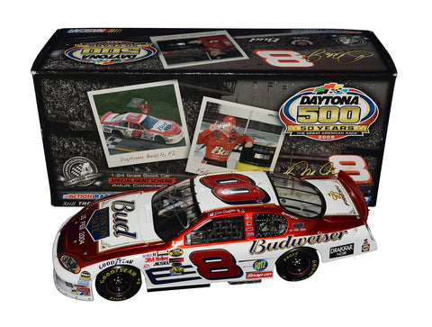 Limited edition alert! Autographed 2008 Dale Jr. #88 Budweiser Daytona 500 Winner Diecast Car, signed in Liquid Color. COA included. Perfect gift for race fans.