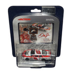 Autographed 2004 Dale Earnhardt Jr. #8 Budweiser Daytona Twin 125 Win Raced Version 1/64 scale diecast. This collectible car features race-worn details, commemorating Dale Jr.'s victory in the 2004 Daytona qualifier. Includes a Certificate of Authenticity (COA).