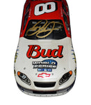 This autographed 1/24 scale diecast of Dale Earnhardt Jr.’s 2004 #8 Budweiser car celebrates the MLB World Series. Featuring detailed livery and a signed signature with a COA, this rare collectible is ideal for NASCAR fans and sports memorabilia collectors alike.