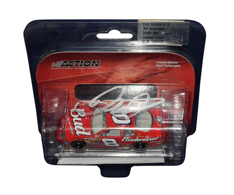 This autographed 2005 Dale Earnhardt Jr. #8 Budweiser Racing (King of Beers) 1/64 scale diecast car features Dale Jr.'s signature and comes with a Certificate of Authenticity (COA). A perfect gift for collectors and NASCAR fans alike.