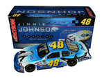The 2006 Jimmie Johnson #48 SeaWorld diecast car blends authentic racing detail with a unique marine-inspired design. Signed by Johnson and part of a limited production run of 8,556 units, it includes a COA and makes an unforgettable gift or display item for collectors who admire championship moments and creative liveries.