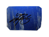 A rare signed piece of the 2006 Kyle Busch #5 Lowe’s Racing race-used sheet metal featuring a blue piece. The collectible fits inside a plastic toploader for display, making it the perfect gift for any NASCAR fan, with COA for authenticity.