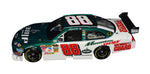 A side view of the autographed 2008 Dale Earnhardt Jr. #88 AMP Racing Daytona Twin 150 Win diecast, showcasing the raced version details. Signed by Dale Jr., this diecast is one of only 8,888 pieces made, ensuring its place as a rare and valuable collectible for NASCAR fans.