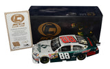 Autographed 2008 Dale Earnhardt Jr. #88 AMP Energy RIDE WITH DALE JR. diecast car, featuring a vibrant green design and authentic RCCA detailing. A perfect collectible gift for NASCAR fans looking for limited edition memorabilia signed by a true racing legend.