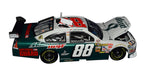 Autographed 2008 Dale Earnhardt Jr. #88 AMP Energy RIDE WITH DALE JR. diecast car, featuring a vibrant green design and authentic RCCA detailing. A perfect collectible gift for NASCAR fans looking for limited edition memorabilia signed by a true racing legend.