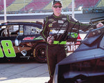 Autographed 2012 Dale Earnhardt Jr. #88 Batman Dark Knight Michigan win photo, showcasing Dale Jr. with the Batmobile post-race. Includes COA for guaranteed authenticity.