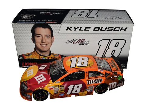 Celebrate NASCAR excitement with this signed 2013 Kyle Busch #18 M&M’s Halloween diecast. Numbered #480 of 628, featuring Joe Gibbs Racing branding and a Certificate of Authenticity, it’s a valuable gift for diecast fans.