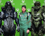 Autographed 2015 Dale Earnhardt Jr. #88 Halo 5 Guardians Racing Master Chief photo, signed and showcasing the special Xbox team collaboration. COA included for authenticity.