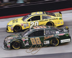 Dale Earnhardt Jr. signed 8x10 glossy photo from the 2015 Bristol race featuring his Mountain Dew Dewshine car. A must-have collectible with COA, perfect for NASCAR fans.