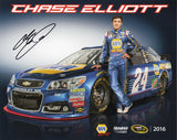 Official 8x10 NASCAR Hero Card featuring Chase Elliott signed during his 2016 rookie season in the #24 NAPA Racing car for Hendrick Motorsports. Comes with COA and makes a great gift for collectors and fans of Elliott’s early career.