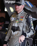 Dale Earnhardt Jr. signed 8x10 glossy photo from the 2016 Fontana race, showing his Batman Racing car. A must-have collectible with COA, perfect for racing and superhero fans.