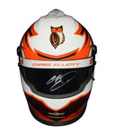 Detailed view of the 2019 Chase Elliott #9 Hooters Racing mini helmet, featuring the rStar Design. This autographed 1/2 scale replica is a must-have for collectors and makes a great gift for any NASCAR enthusiast. COA included. We are always here to assist with any inquiries.