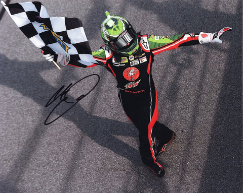 Own a piece of NASCAR history with this autographed 2019 Chase Elliott Talladega Win photo. Highlighting Elliott’s celebration with the checkered flag, this glossy 8x10 print is backed by a 100% lifetime guarantee on authenticity, making it a fantastic gift for fans of the sport.