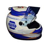 Side view of the 2020 Chase Elliott #9 NAPA Gold Racing helmet, highlighting the striking rStar Design and vibrant colors. Signed by Chase Elliott and perfect for display, this mini helmet commemorates his championship win. It’s an ideal gift for NASCAR fans. Feel free to contact us for more info.