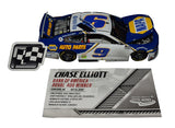 Top view of the autographed 2020 Chase Elliott #9 NAPA Racing Charlotte Roval Win diecast, featuring detailed race markings. Signed by Elliott, this limited edition diecast (#0873 of 1,036) commemorates his thrilling victory at the Roval. A perfect addition to your NASCAR collection. COA included.