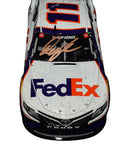 This rare autographed 1/24 scale diecast of Denny Hamlin’s 2020 Dover Race Win features race damage and his signature on the #11 FedEx car. With only 504 pieces produced, it comes with a Certificate of Authenticity and is a perfect collectible for NASCAR fans and racing enthusiasts.