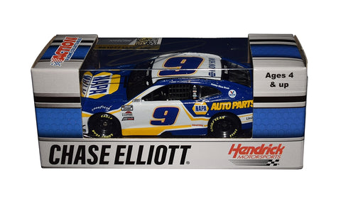 Autographed 2021 Chase Elliott #9 NAPA Racing diecast car. This collectible, signed through exclusive public and private signings with HOT Pass access, includes a Certificate of Authenticity and a lifetime authenticity guarantee. Ideal gift for NASCAR fans and collectors.