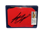 Autographed 2021 Joey Logano #22 Pennzoil-Shell Racing race-used sheet metal from Team Penske. This trading card-sized collectible features a bold 2-color red design, signed by Logano, and comes in a protective toploader. A must-have display piece and a fantastic gift for NASCAR fans.