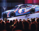Celebrate Kyle Larson's incredible journey to becoming a NASCAR Champion with this signed photo from the 2021 Awards Ceremony. This glossy 8x10 inch collectible not only looks stunning but also makes a perfect gift for any devoted racing fan.