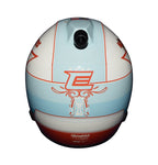 Detailed shot of the 2022 Chase Elliott #9 Hooters Racing mini helmet, showing the signature and iconic Hooters design. Includes a COA, making it an authentic addition to any collection. Great for display and as a gift for NASCAR fans. Contact us if you have any questions or need more info.