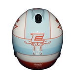 Detailed shot of the 2022 Chase Elliott #9 Hooters Racing mini helmet, showing the signature and iconic Hooters design. Includes a COA, making it an authentic addition to any collection. Great for display and as a gift for NASCAR fans. Contact us if you have any questions or need more info.