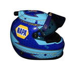Side view of the 2022 Chase Elliott #9 NAPA Racing signed mini helmet with vivid NAPA branding. A rare, signed collectible perfect for display and for fans of NASCAR. This helmet also makes an excellent gift for anyone passionate about racing. We’re happy to assist with any questions.
