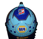 Detailed view of the 2022 Chase Elliott #9 NAPA Racing mini helmet, highlighting the NAPA livery and Chase Elliott’s autograph. A must-have for collectors, complete with COA. It’s a standout item for any NASCAR fan and makes a great gift. Contact us for more information or help.
