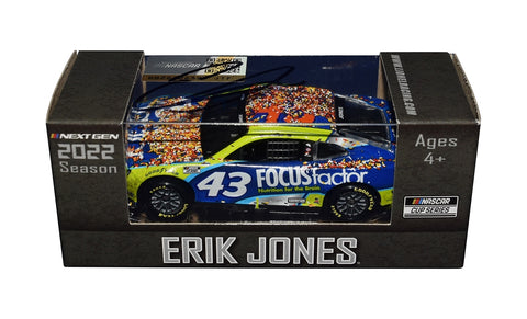 Autographed Erik Jones #43 Focus Factor Darlington Win diecast car. Featuring exclusive signing details, a Certificate of Authenticity, and a lifetime authenticity guarantee. A great gift for racing enthusiasts and collectors.