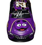 Signed 2023 Bubba Wallace #23 McDonald's Racing "Grimace" diecast car, part of a limited edition of only 223. Perfect for NASCAR fans and collectors.