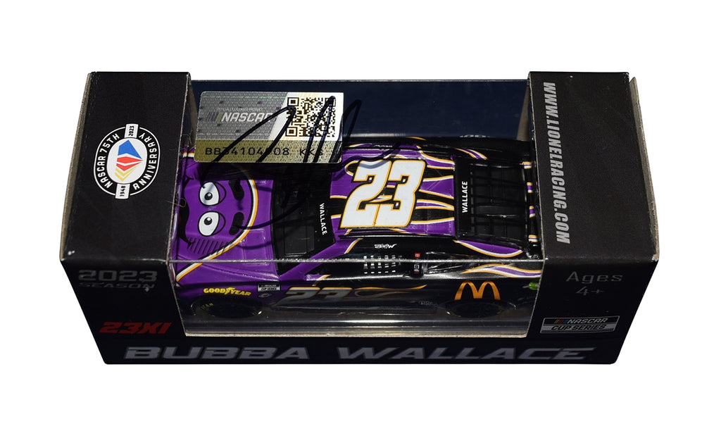 Signed 2023 Bubba Wallace #23 McDonald's Grimace 1/64 Diecast Car
