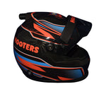 Close-up of the signed 2023 Chase Elliott #9 Hooters Racing mini helmet, highlighting the bold Hooters branding and Elliott’s autograph. A must-have for any NASCAR fan, it’s the perfect collectible with COA. Feel free to contact us for additional details or assistance with this limited-edition helmet.