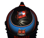 Autographed 2023 Chase Elliott #9 Hooters Racing helmet featuring vibrant orange and white Hooters branding. A collectible with COA, ideal for any NASCAR fan or memorabilia collector. Makes an amazing gift for racing enthusiasts. We are always here to assist with any questions about this exclusive item.