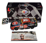 Autographed 2023 Christopher Bell #20 Rheem Racing Homestead-Miami Win diecast car, featuring raced version details, with only 504 units produced and COA.