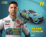 Get a signed 2023 Denny Hamlin #11 Mavis Tires Racing Hero Card, featuring the Joe Gibbs Racing Toyota. Includes COA and makes an excellent gift for NASCAR fans.