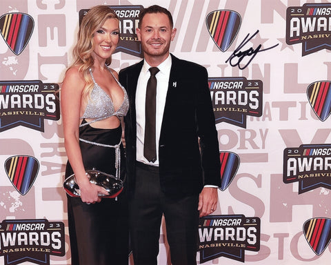 This stunning autographed photo features Kyle Larson at the 2023 NASCAR Awards Red Carpet in Nashville. The 8x10 inch glossy image showcases his #5 Hendrick Motorsports pride, perfect for any fan or collector looking to commemorate his achievements.