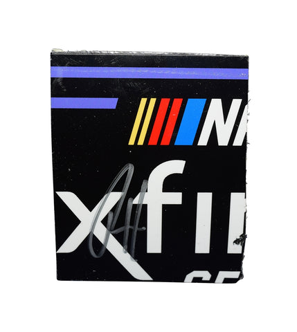 Own a piece of NASCAR history with this signed 2023 Riley Herbst #98 race-used sheet metal. Featuring the Xfinity Series logo, this authentic piece from his Monster Racing car is securely encased in a protective toploader. A standout NASCAR collectible and a great gift for enthusiasts.