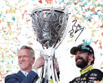 Signed Ryan Blaney 2023 NASCAR Champion Victory Lane 8x10 Photo with COA – Relive Ryan Blaney's victory in 2023 with this signed 8x10 photo from Victory Lane. Featuring Blaney holding his championship trophy, it includes a Certificate of Authenticity (COA) and lifetime guarantee, perfect for fans and collectors alike.