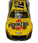 Autographed 2023 Ryan Blaney #12 Pennzoil Talladega Win NASCAR diecast with raced version details. Limited edition of 876, it comes with a Certificate of Authenticity.
