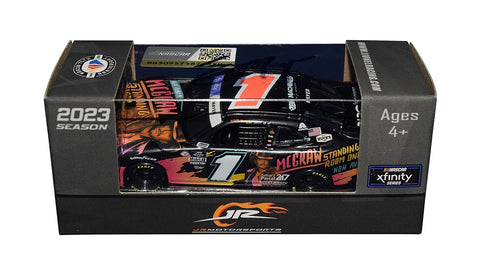 The 2023 Sam Mayer #1 Tim McGraw's STANDING ROOM ONLY Xfinity Series diecast car, featuring Sam Mayer's signature obtained through exclusive public and private signings. Comes with a Certificate of Authenticity and a lifetime authenticity guarantee.