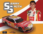 This signed 2023 Sammy Smith hero card shows his #18 Pilot Flying J car from the Xfinity Series. A perfect NASCAR photo collectible for fans of rising racing talent.