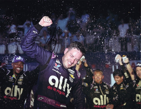 Own a memorable piece of NASCAR history with this signed 9x11 glossy photo of Alex Bowman celebrating his 2024 Chicago Street Race win. The photo includes a Certificate of Authenticity (COA), perfect for any NASCAR fan or Bowman supporter.