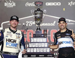 Signed 2024 Chase Briscoe #14 High Point Racing Darlington Win photo, capturing Briscoe’s iconic checkered flag celebration. This glossy 9x11 photo is a must-have for NASCAR fans, and it includes a COA for authenticity, making it an excellent gift for collectors.
