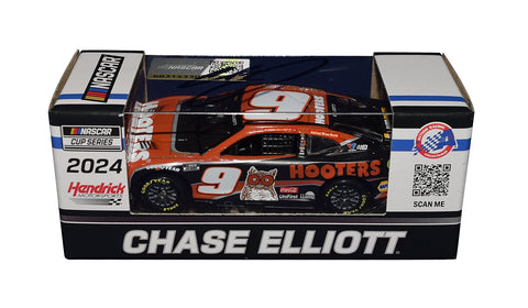 Autographed Chase Elliott #9 Hooters Racing Next Gen Camaro diecast car. Featuring exclusive signing details, a Certificate of Authenticity, and a lifetime authenticity guarantee. A great gift for racing enthusiasts and collectors.
