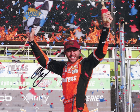 Own a piece of NASCAR history with this autographed 2024 Chase Elliott Texas Win photo. Featuring Elliott in an iconic Victory Lane celebration pose, this glossy 8x10 print is backed by a lifetime guarantee on authenticity, making it a perfect gift for passionate NASCAR fans.