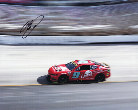 Chase Elliott autographed 2024 Bristol race photo featuring the #9 Llumar Racing car. This signed 8x10 glossy photo captures a thrilling NASCAR moment, complete with a COA.
