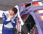 Celebrate Denny Hamlin's thrilling Pocono Win with this signed 8x10 inch glossy photo featuring the iconic Victory Celebration. Complete with a Certificate of Authenticity, this collectible item ensures value and authenticity, making it an excellent gift for racing fans of all ages.