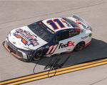 This autographed 2024 Denny Hamlin #11 FedEx Racing Ultimate Fan Contest photo from Talladega Speedway captures the excitement of Hamlin's performance. Signed by Hamlin, this 8x10 glossy photo comes with a COA, making it a valuable NASCAR collectible for fans.