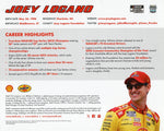 Signed 2024 Joey Logano #22 Pennzoil Racing hero card from his Daytona 500 victory. This 8x10 NASCAR photo is a perfect gift for enthusiasts and comes with COA for authenticity.